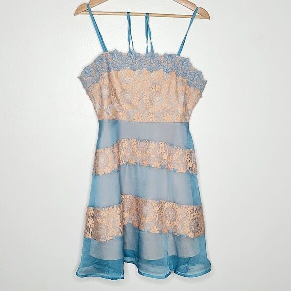 Foxiedox Anthro Lace Chiffon Dress Small NWTS - Picture 3 of 8